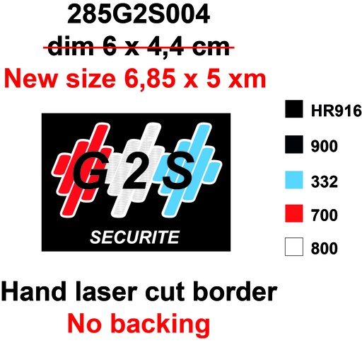 [285G2S004] Ecusson G2S 2020 6,85 x 5 cm à coudre (Stock client)